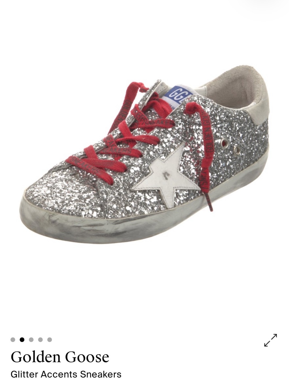 Golden Goose Silver Glitter Sneakers - size 7